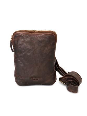 Montana Ennis Lille Crossbody taske med skulderrem - brun bffelskind