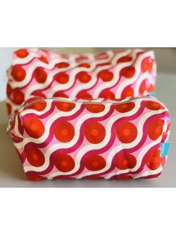 Toiletpung - Rd/pink cirkel mnster - Stor