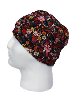 En turban af kærlighed - Sort m/blomster