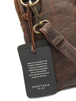 Montana Ennis Lille Crossbody taske med skulderrem - brun bffelskind