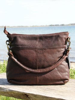 Montana Kinsey Crossover taske med skulderrem - Brun bffelskind